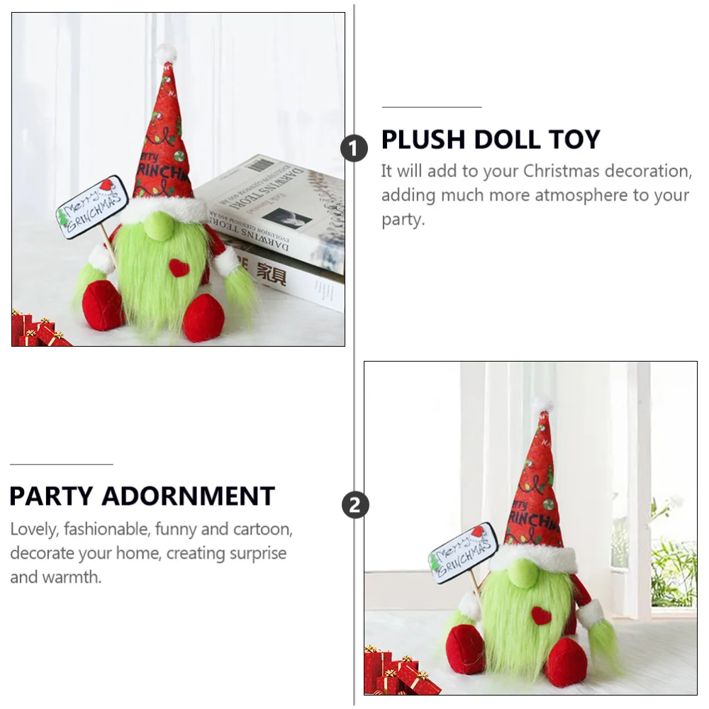

1pc Decorative Christmas Gnome Doll Plush Doll Desktop Decoration Ornament