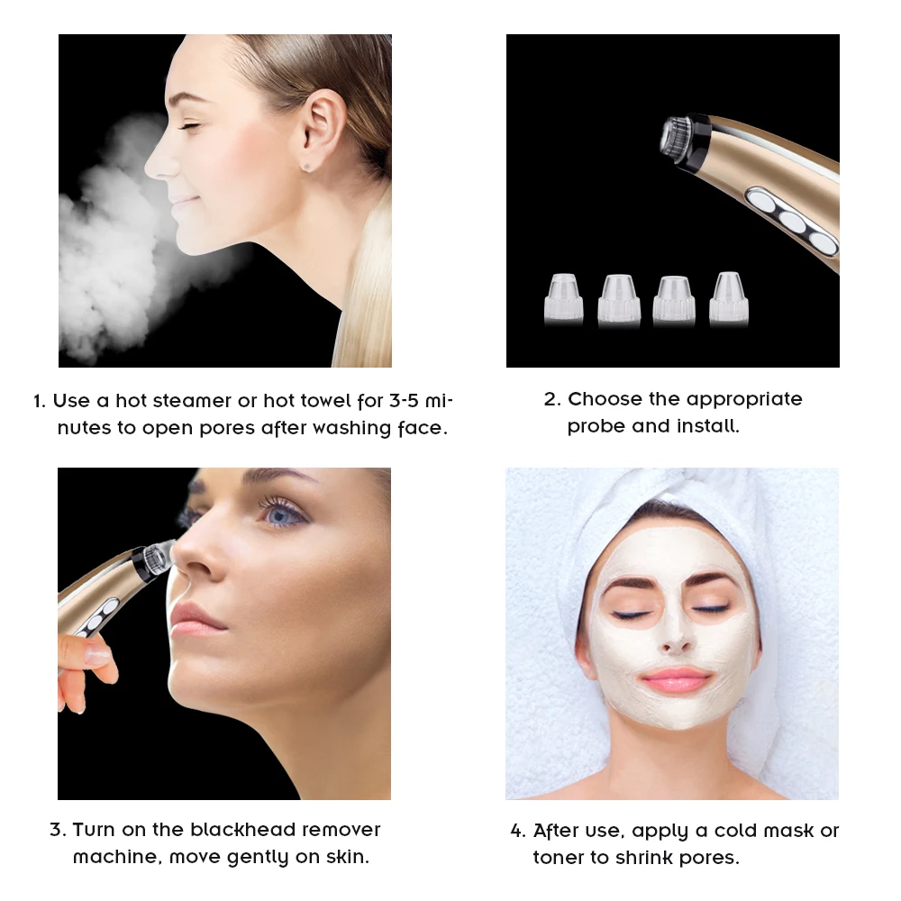 Вакуумная машина для удаления черных точек в носовой зоне Удаление прыщей и акне