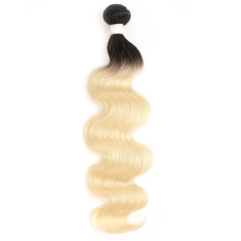 

1B/613 2 Tone Dark Roots Blonde Brazilian Human Hair Body Wave Remy Hair Extensions Ombre Human Hair Bundles 8-26 Inch SOKU