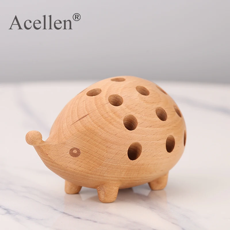 Деревянные миниатюрные фигурки животные держатель для ручки офисное украшение