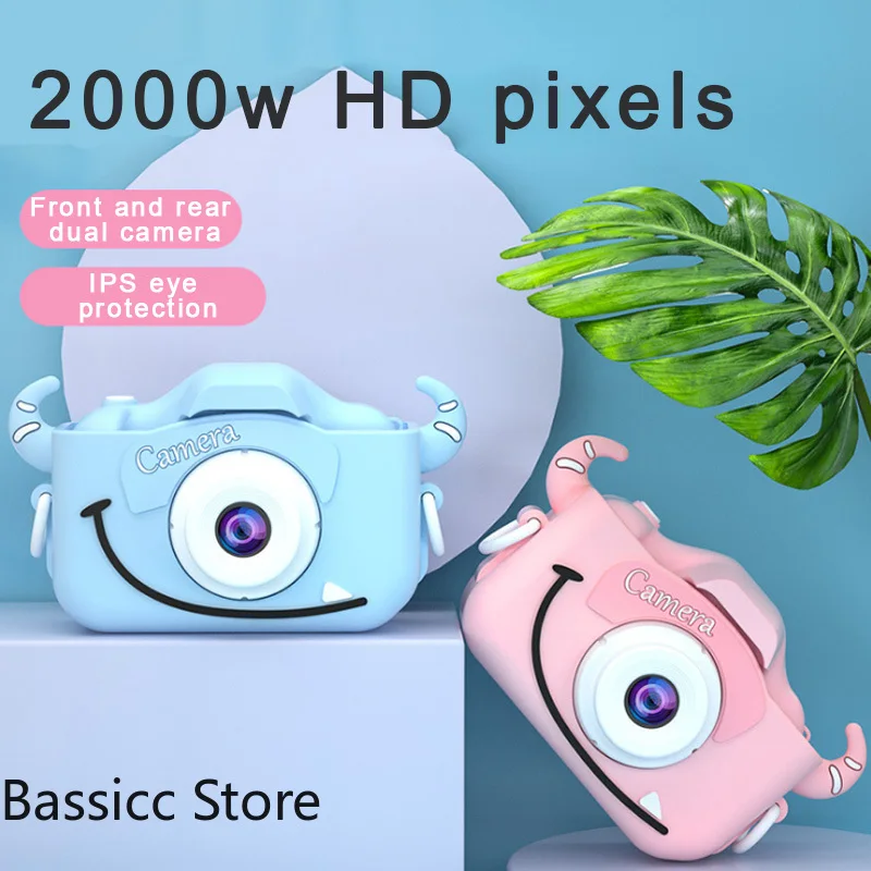 

Cartoon Anti-fall Mini Children Camera Front And Rear Double Digital Small SLR Camera Cartoon Cute Camera Toys