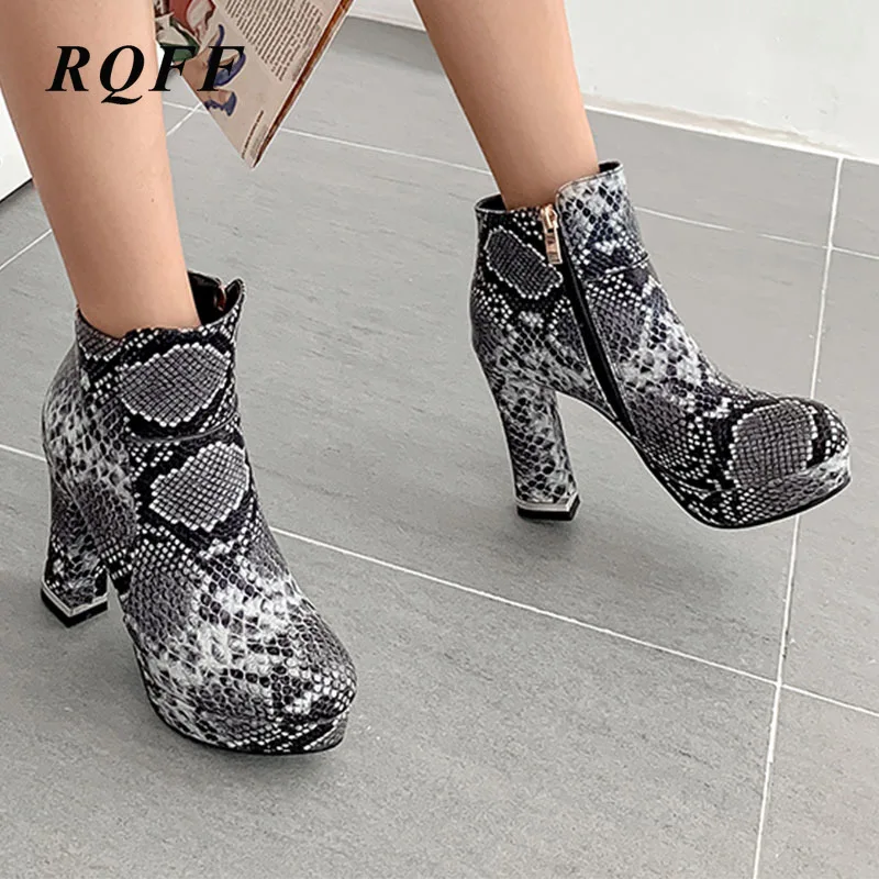 Женские ботильоны на платформе ботинки из искусственной кожи очень высоком