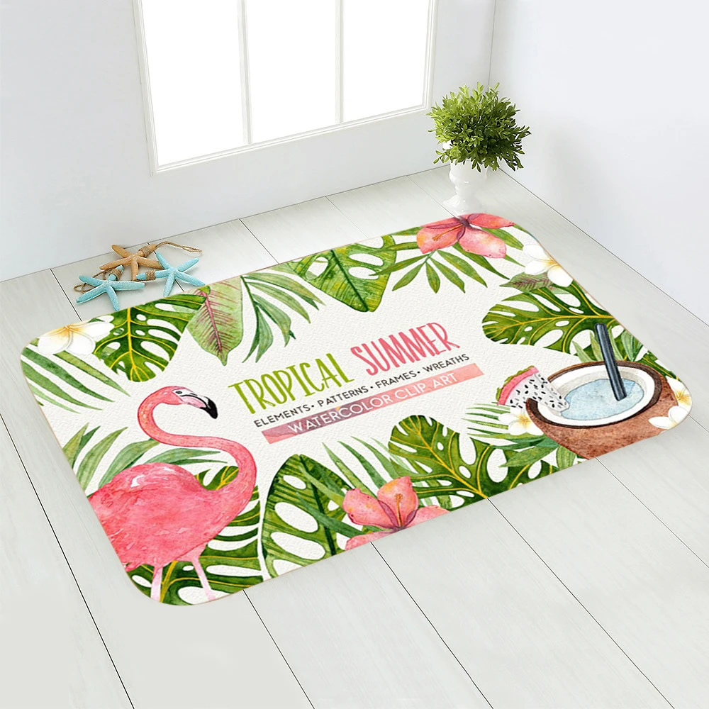 

Hawaii Green Plant Floor Mat Hawaiian Theme Parti DIY Flamingo Parti Aloha Cactus Party Tropical Summer Party Home Decorations