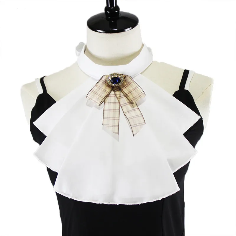 

Gothic Fake Collar Renaissance Ruffles Handmade Detachable Ruff Collars Party Dress-up Accessory