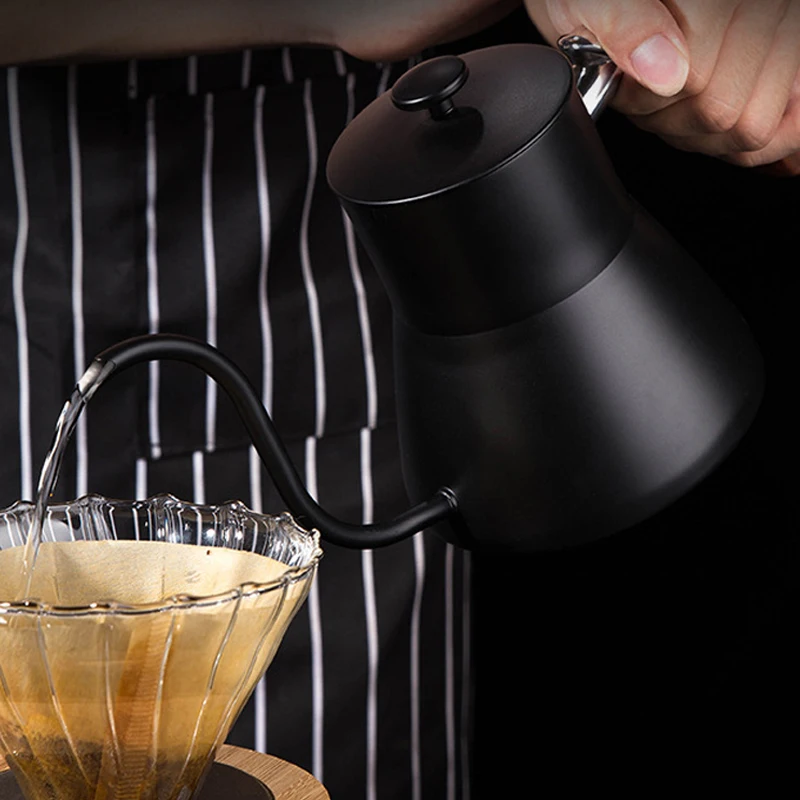 800 мл нержавеющая сталь Монтажный кронштейн ручной Пробивной горшок кофейники с