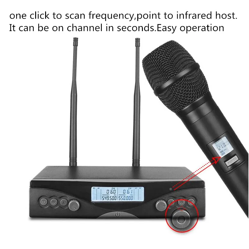 Finlemho UHF Wireless Microphone Home Karaoke Studio Recording Professional Dynamic Vocal System For Singging Conference Set | Электроника