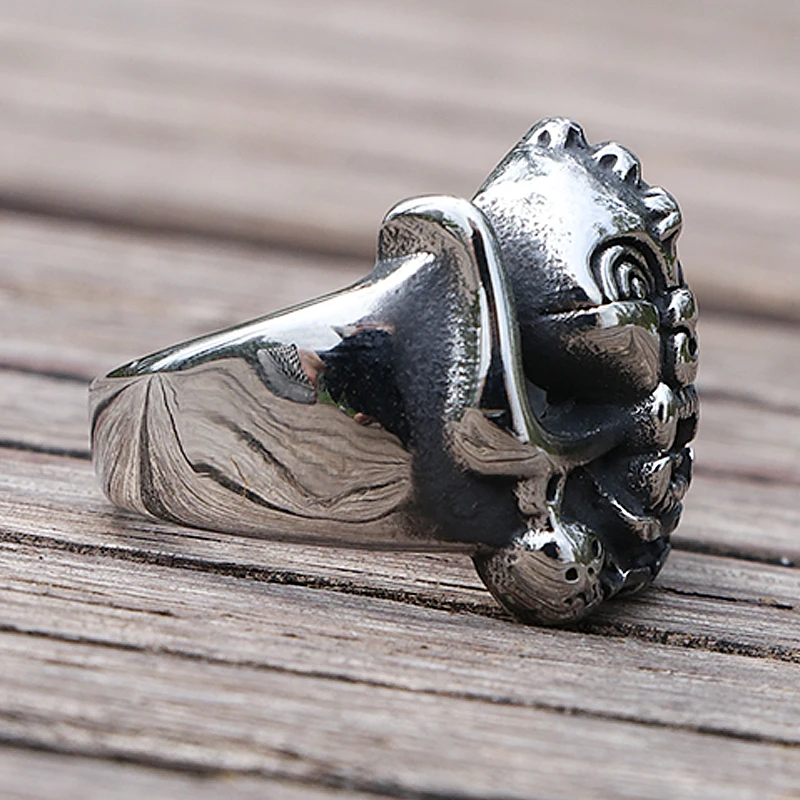 Готическое мужское кольцо из нержавеющей стали этническое Ретро стиль череп