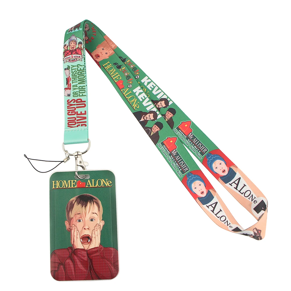 

K2644 Home Alone Cell Phone Strap Cute Lanyard Neck Strap Buttons ID Card For USB Badge Holder DIY Hanging Rope Decoration