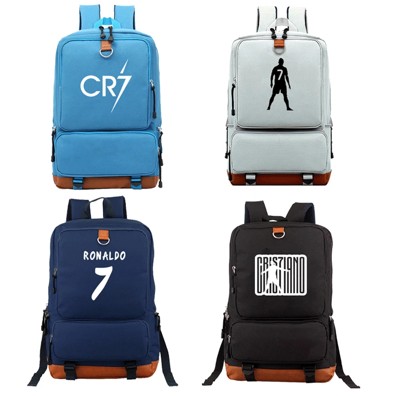Модный рюкзак для мальчиков и девочек с Криштиану Роналду CR7 дорожный ранец