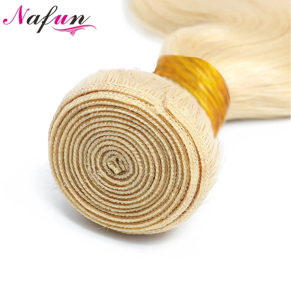 NAFUN волосы бразильские пучки человеческих волос 613 волнистых Блонд 30 дюймов Remy