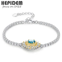 hepidem 100 topaz 925 sterling silver bracelets 2022 new trend women s925 jewelry gift 7102