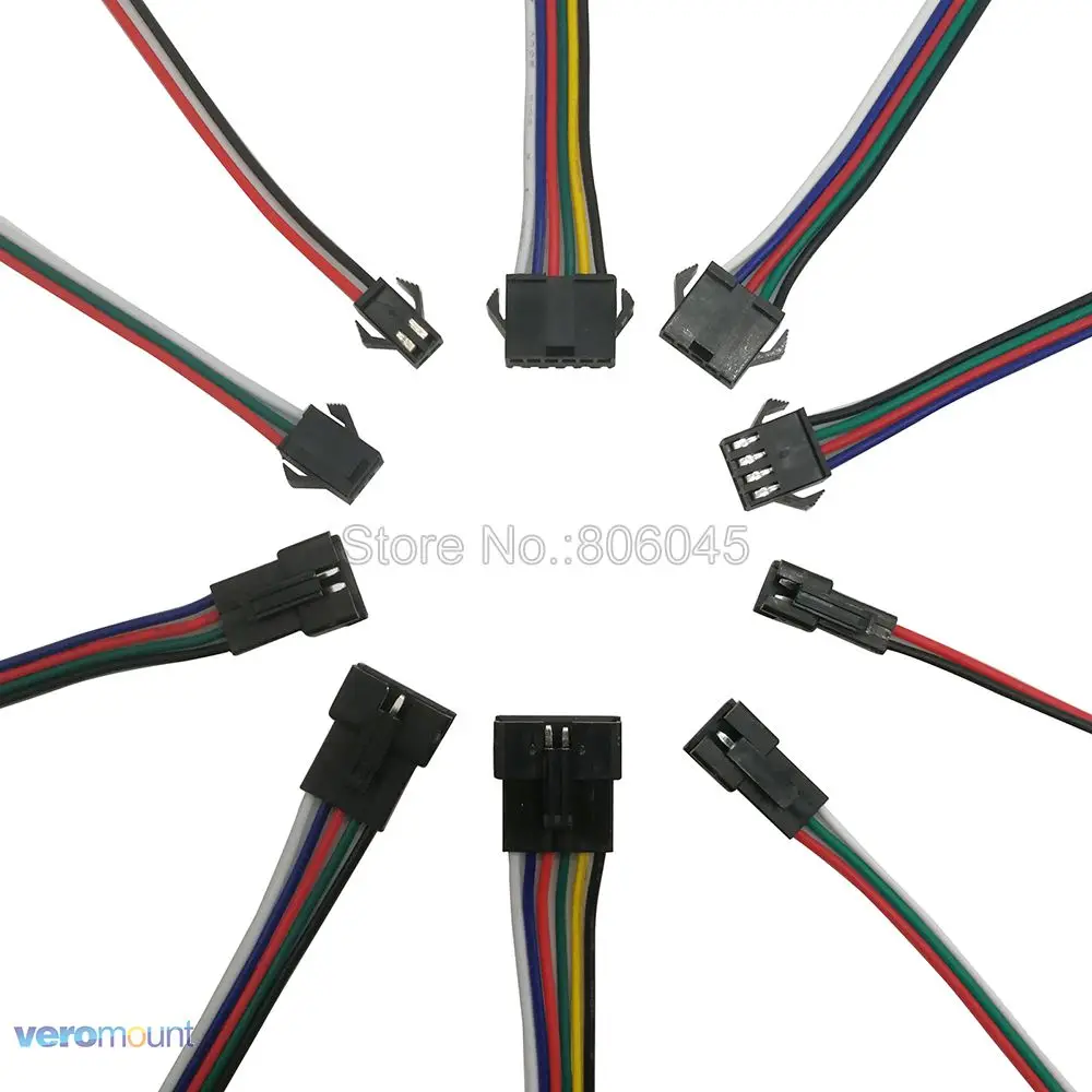 

5-100pairs 2pin 3pin 4pin 5pin 6pin JST LED Connector Male & Female Plug Socket Connector Wire for RGB RGBW RGBWW LED Strip