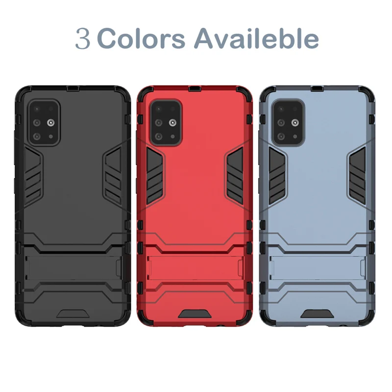 

Phone Case For Samsung Galaxy A51 Case Plastic Kickstand Bumper Cover For Samsung Galaxy A71 S20 Plus TPU+PC Hard Covers