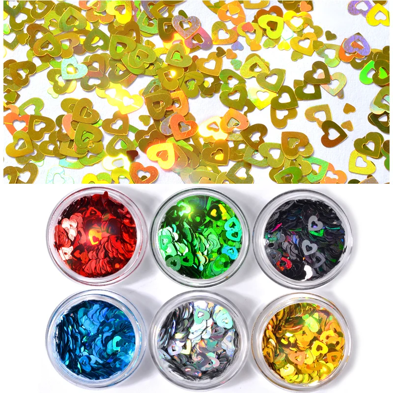 

6pcs Shiny Round Ultrathin Sequins Colorful Nail Art Glitter Tips UV Gel 3D Nail Decoration Manicure DIY Accessories 2019 new