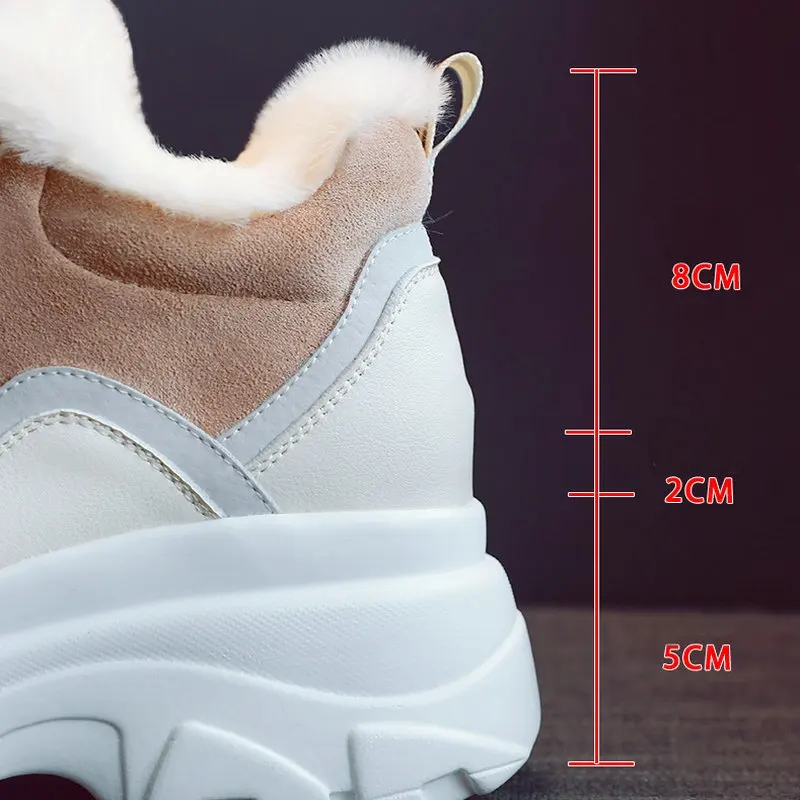 

Natascha Women Sneakers Winter Plus Velvet Thick all-match thick-soled high-heeled Round Toe Casual Walking Shoes Women