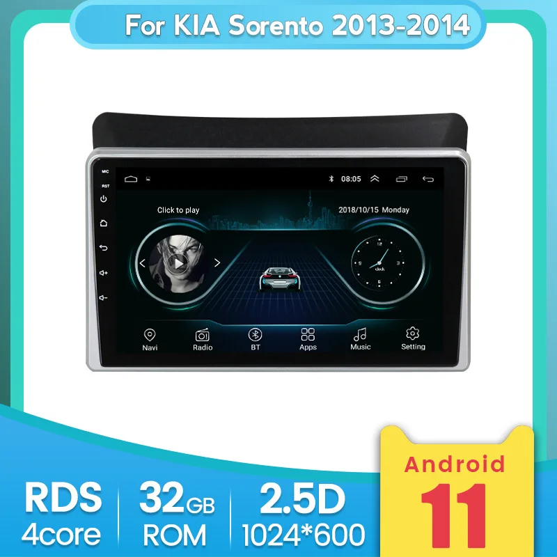 Android 11 с управлением рулевым колесом автомобильный радиоприемник мультимедийный