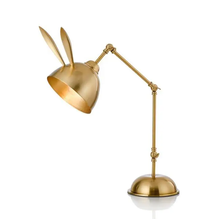 Постмодерн золотой кролик Скандинавский дизайн железная настольная лампа
