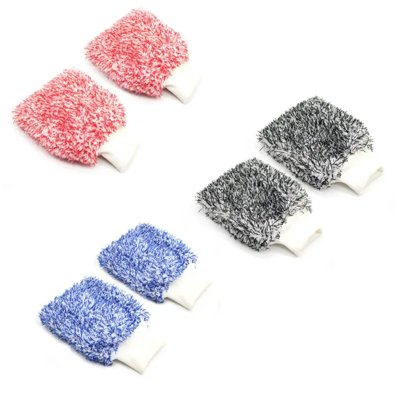 ACar перчатки для мытья Двусторонняя Премиум микрофибра Чистящая салфетка без