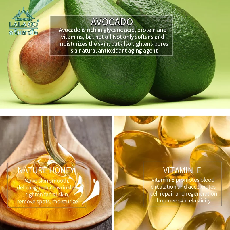 Крем для рук из Таиланда с авокадо отбеливающий увлажняющий крем натуральный
