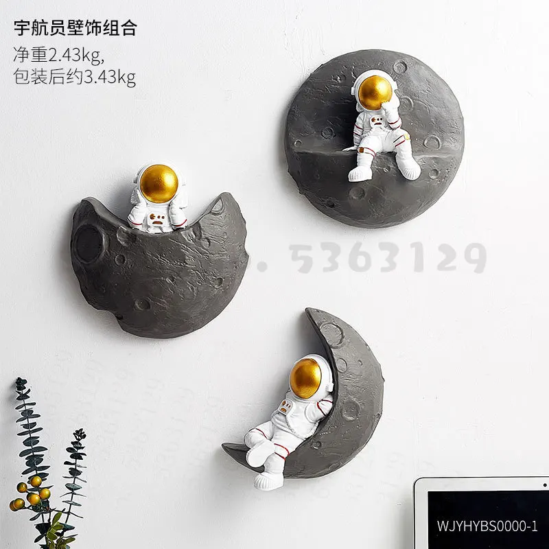 

Creative Astronaut Figure 3D Stereo Wall Hanging Home Decor Spaceman Modern Resin Crafts Background Decoration Ornaments R5418