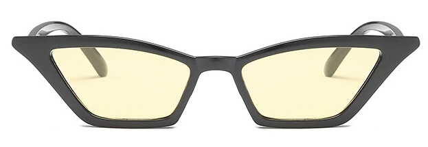black yellow Маленькие женские солнцезащитные очки, модные солнцезащитные очки "кошачий глаз", брендовые Винтажные Солнцезащитные очки, женские солнцезащитные очки, квадратные солнцезащитные очки - Цвет линз: black yellow