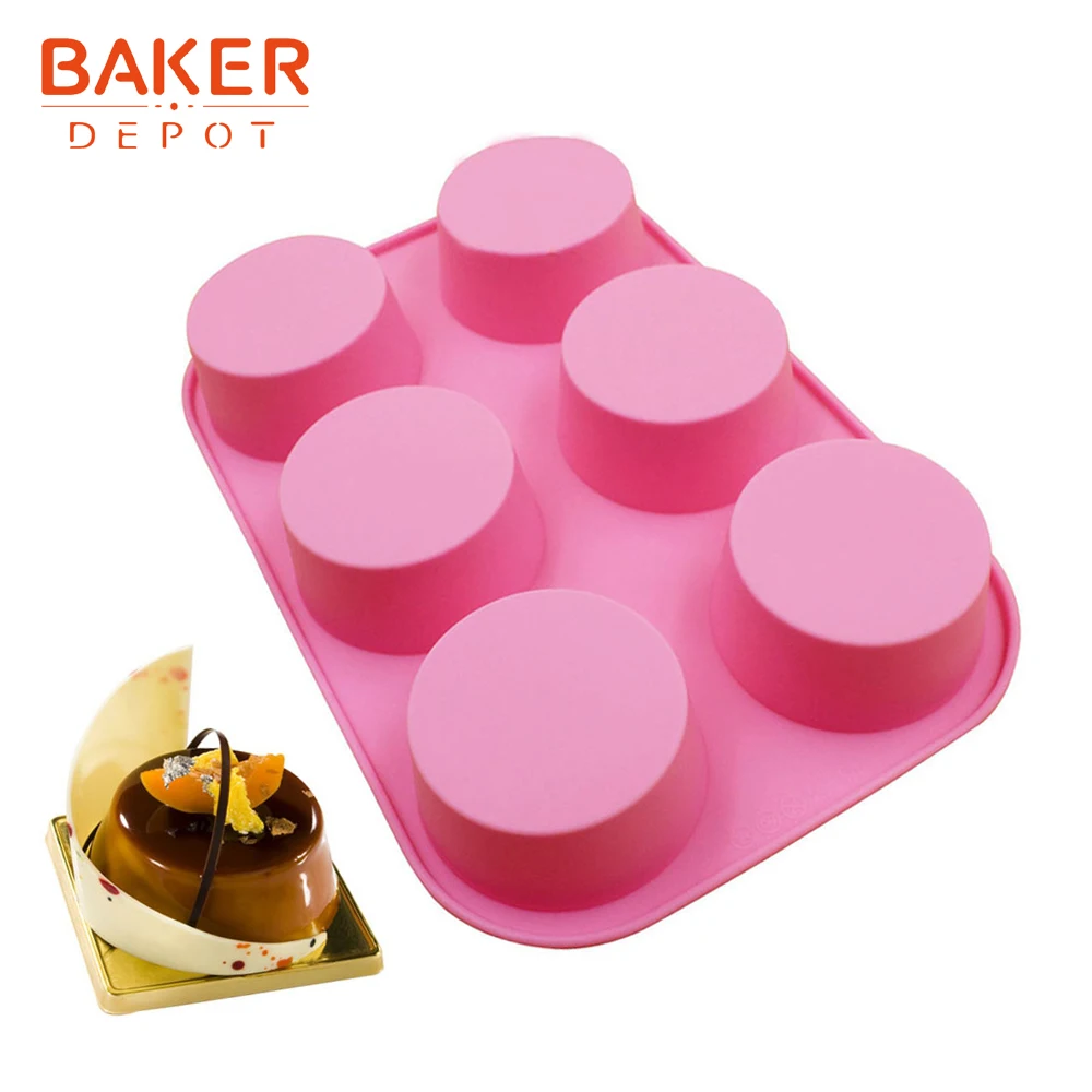 BAKER DEPOT круглая силиконовая форма для тортов Маффин оборудование для выпечки Торты, хлеб, яйцо, форма, пудинг, желе, формы, сделай сам, день рождения, свадьба - Цвет: SSCM-001-14
