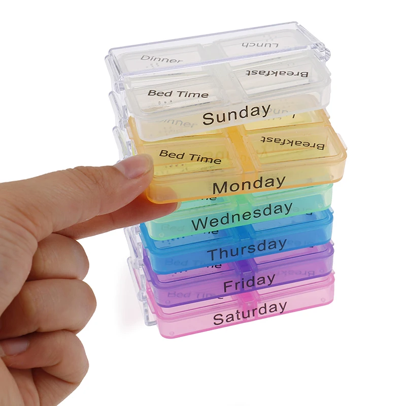 7 дней для лекарств на неделю литейный Ящик Контейнер хранения Организатор