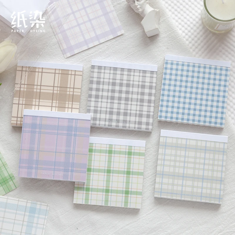 6PCS/LOT lattice long series creative message material paper memo pad | Канцтовары для офиса и дома