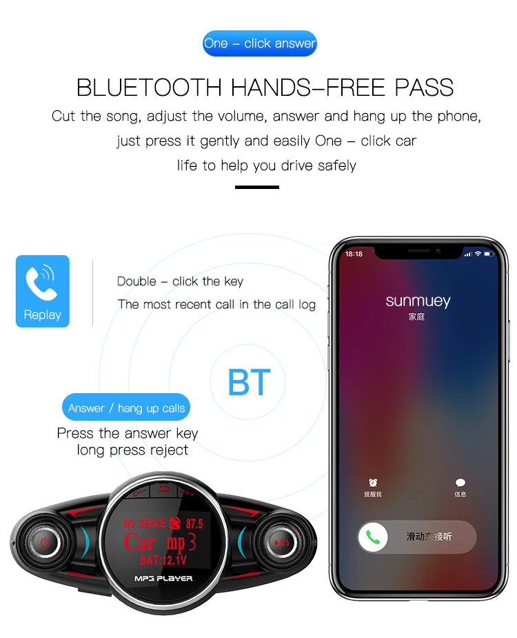 Автомобильный MP3-плеер Bluetooth 4,0 fm-передатчик аудио беспроводной автомобильный комплект поддержка 2.1A зарядка 2USB светодиодный дисплей AUX аудио вход выход