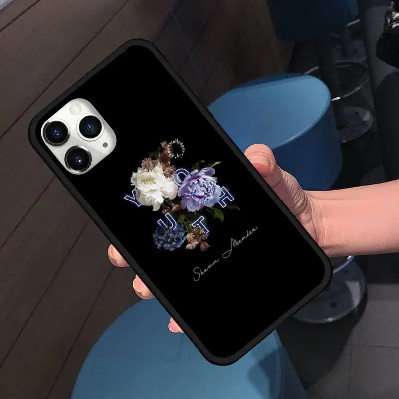 

Mantra Red rose flower art letter Phone Case For iphone 7 8 12 11 XR XS pro Max Mini plus Soft silicone cover shell funda