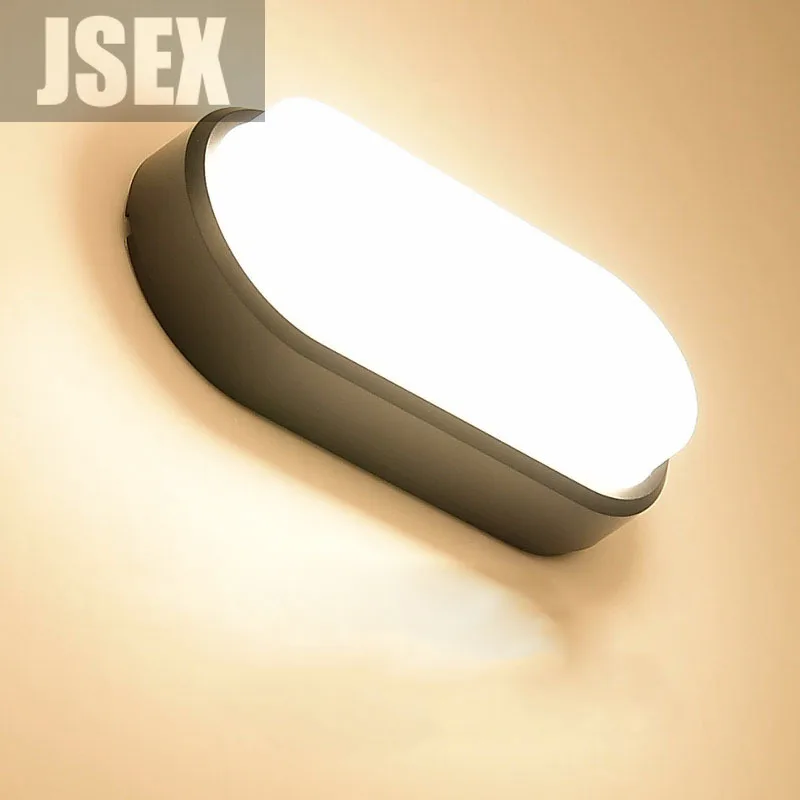 

12W 15W Modern LED Moistureproof Wall Lamp Bathroom Porch Ceiling Sconce Indoor Outdoor Surface Mounted Oval Lighting
