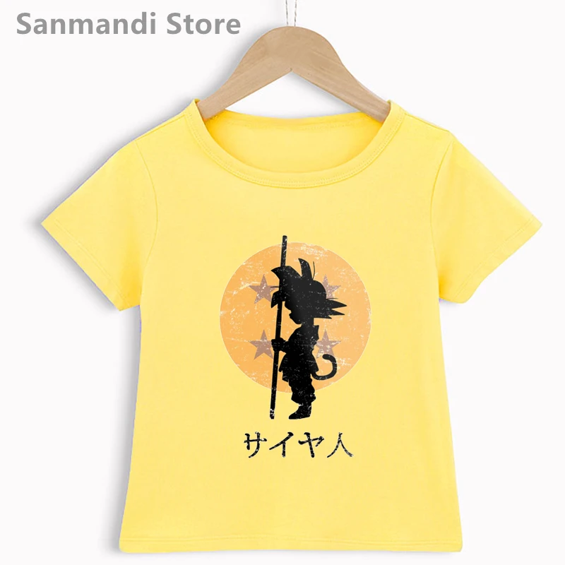 

Funny Kids Clothes Paix De Goku Songoku Enfant Anime Cartoon Print Tshirt Girls/Boys Kawaii Children Clothing Summer T-Shirt