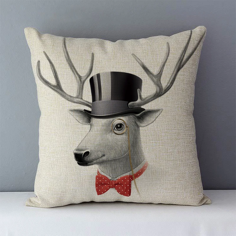 Милые животные с принтом киви птицы заяц овец дикий кабан искусственная Подушка