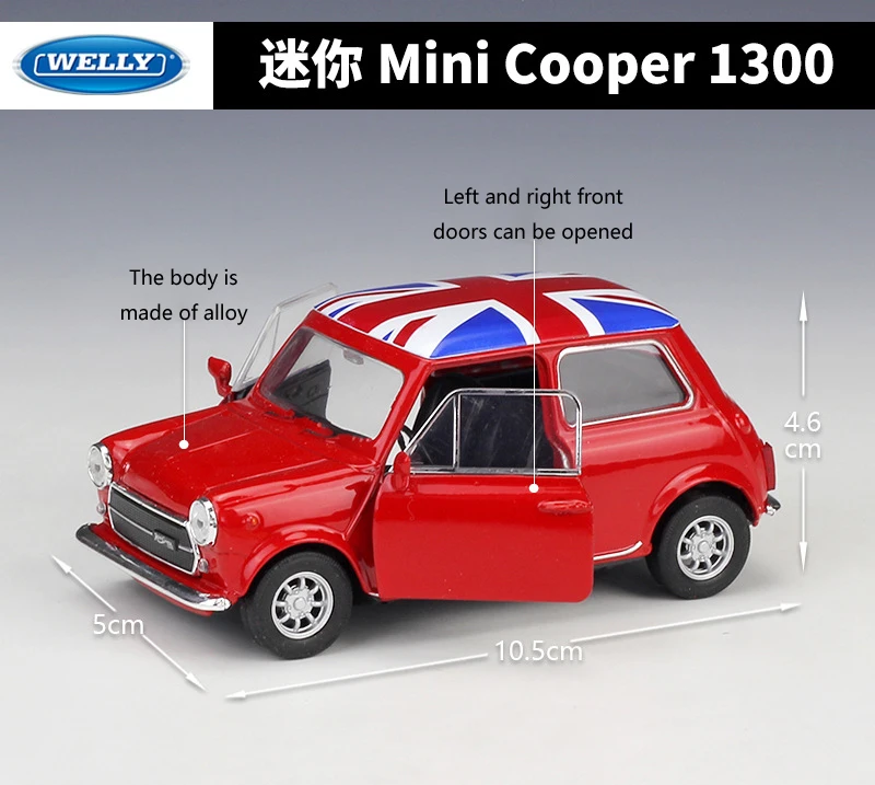 Welly литье под давлением 1:36 Масштаб Mini Cooper 1300 высокий симулятор оттягивающийся