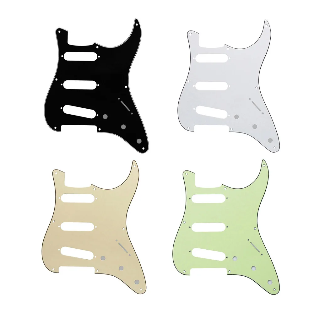 

USA Vintage 8 Holes ST SSS Black 3 Ply Strat Guitar Pickguard with screws ST Scrach Plate Various Colors Fits for Fender Strat