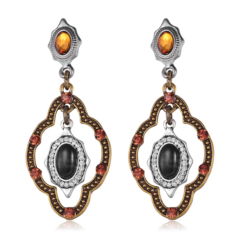 E3-10933 black Shineland массивные серьги Vinatge серьги в геометрическом стиле с кисточками для женщин Висячие серьги вечерние ювелирные изделия brincos N50 - Окраска металла: E3-10933 black