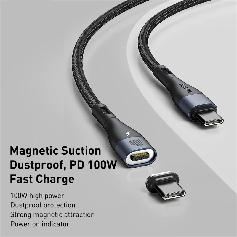 Кабель Baseus 100 Вт USB C к Type для Xiaomi Redmi Note 8 Pro Быстрая зарядка 4 0 PD MacBook зарядный кабель