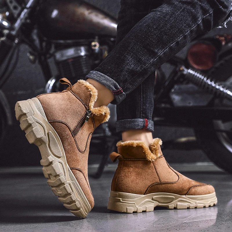 men shoes snow winter military chelsea boots black casual sneakers safety sports leather fashion ankle indestructible |