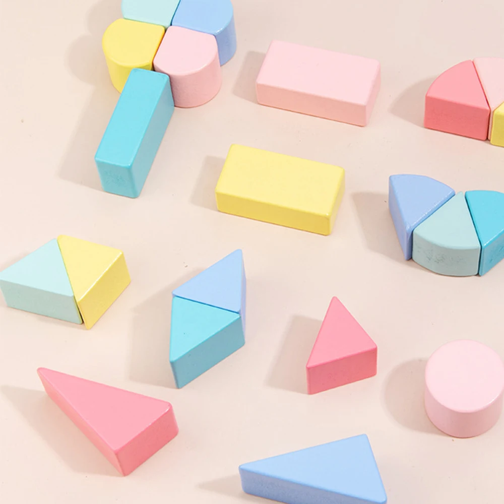 Игрушки Монтессори деревянные 3D головоломки строительные блоки красочная