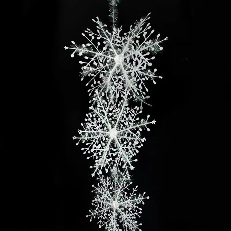 Christmas Display Window Artificial Snow Decoration Snowflake String Xmas Party Romantic Wedding Double Side Sticker SnowflakeCM