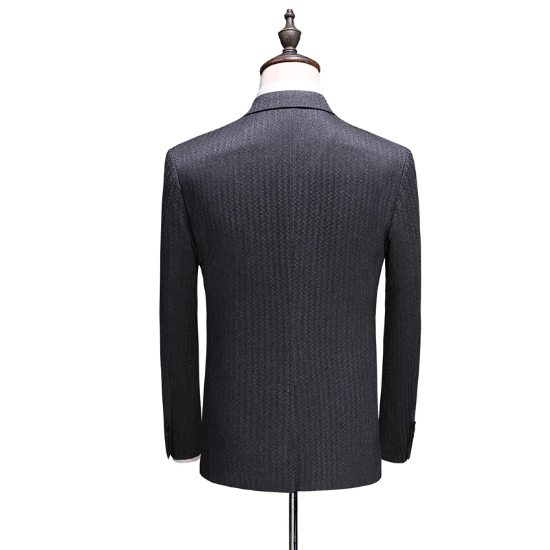 Мужские костюмы s с жилетом и брюками мужской блейзер в полоску облегающий