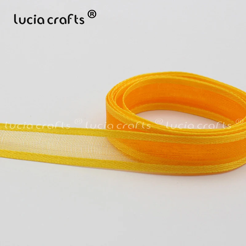Lucia crafts разноцветные варианты 10 мм лента из органзы для одежды материалы DIY шитье и бант для волос аксессуары P0308
