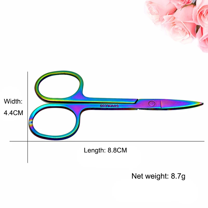 Ножницы для макияжа бровей с острым наконечником из нержавеющей стали ножницы