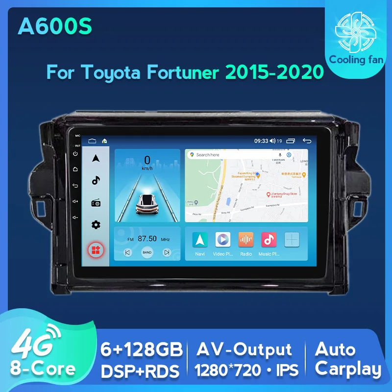 

Автомагнитола 2 Din, мультимедийный видеоплеер, GPS-навигатор, HD 1280*720 DSP Android 11 для Toyota Fortuner 2015-2020