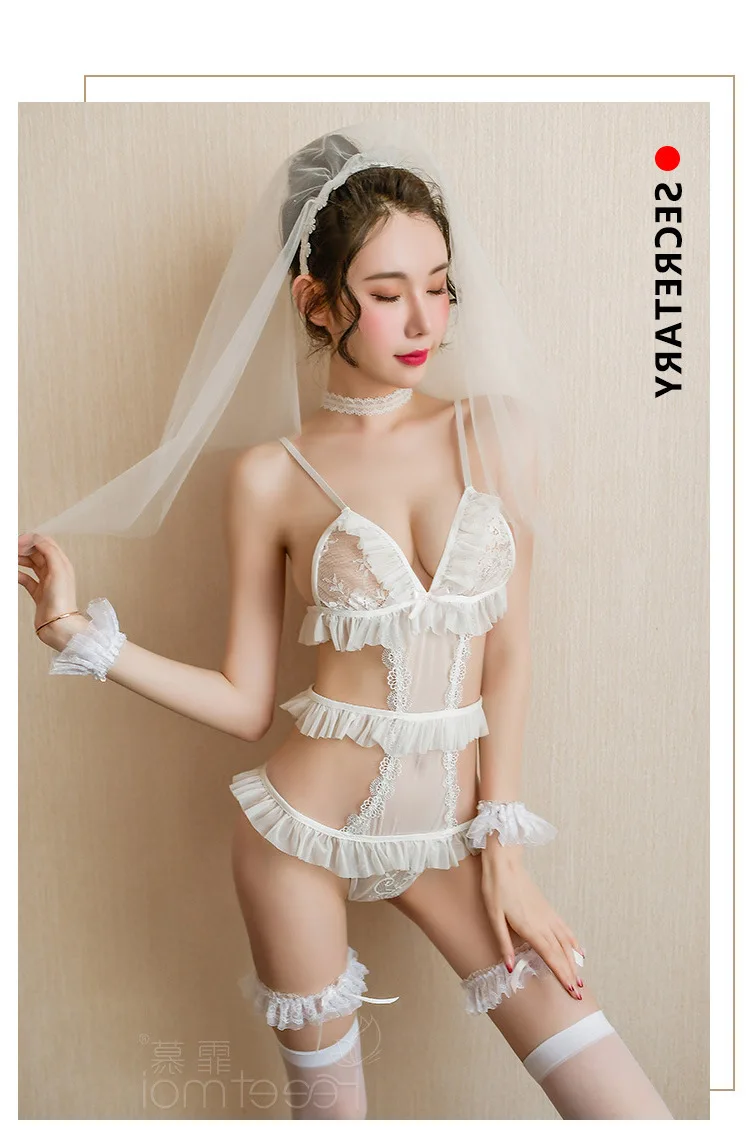 

Сексуальное нижнее белье Mu Sweet Fei, кружевное Сетчатое цельнокроеное платье с открытой промежностью, страстный костюм, Униформа, соблазнение