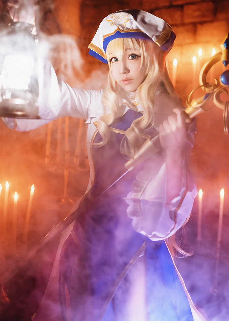 

Anime Goblin Slayer Onna Shinkan Priestess Cosplay Costume Priestess Perucas Women Cosplay Dress Girl Uniform Party Costume