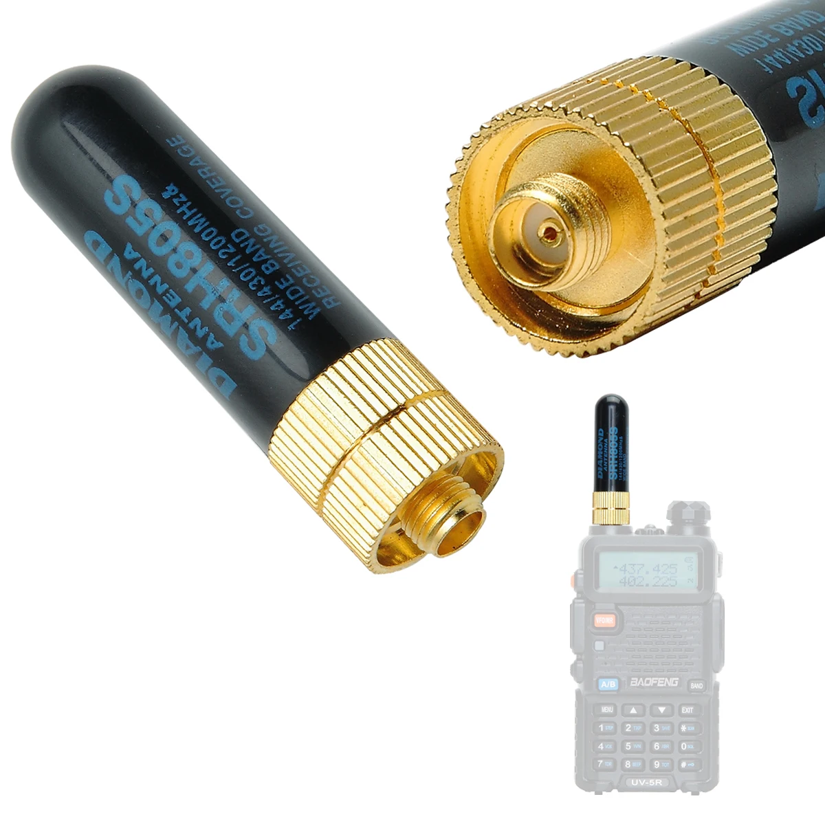 Алмазная SRH805S SMA Female Мини Короткая Двухдиапазонная VHF UHF Антенна SRH 805S для Baofeng UV 5R 82