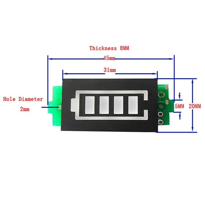 2 Pcs Lithium Battery Capacity Indicator Module Blue Display Power Tester Li-Po Li-Ion 3S Series 12.6 & 2S 8.4V | Электроника