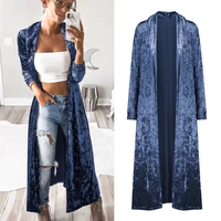 women autumn cashmere long kimono cardigan velour long sleeve solid outwear tops 2021 spring fashion coat female casual cardigan