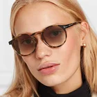 Солнцезащитные очки унисекс, круглые, с коричневым градиентом